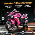 thumbnail image 3 of HNH Kids Ride on Motorcycle, 12V Power Ride on Toys for Toddler, Electric Motorcycle with Music, Bluetooth, Lights, 3 of 7