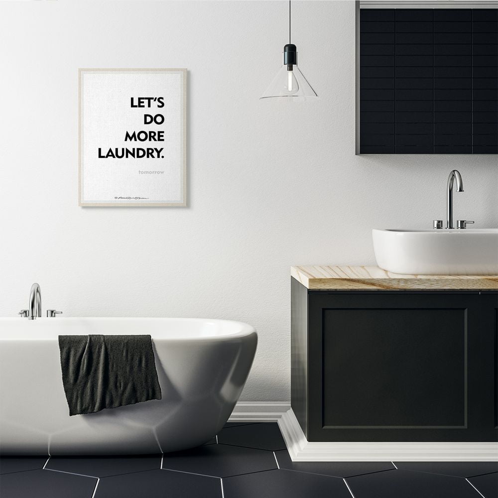 Stupell Industries Do Laundry Tomorrow Funny Bath Word Design Canvas Wall Art by Patrick Reid O'Brien