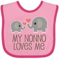 thumbnail image 3 of Inktastic My Nonno Loves Me Grandson Boys or Girls Baby Bib, 3 of 4