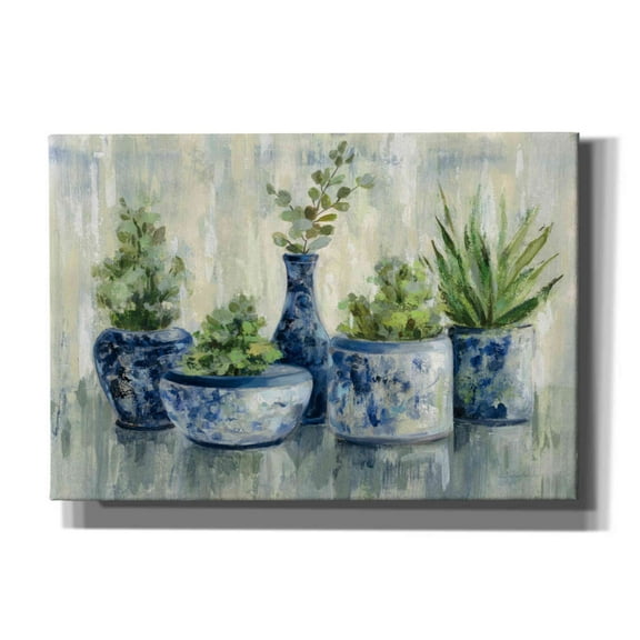 Epic Graffiti 'Chinoiserie Plants' by Silvia Vassileva, Canvas Wall Art, 26"x18"