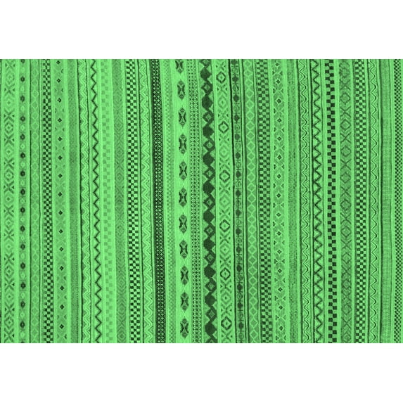 Ahgly Company Indoor Rectangle Oriental Emerald Green Modern Area Rugs, 8' x 10'