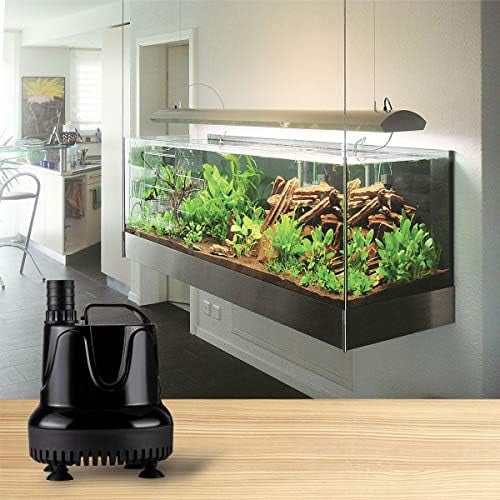 215 GPH Quick Water Change Aquarium Pump Submersible Fountain Water Pump Fish Tank Pond Drain Transfer Pump with 2 Adaptors