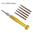 thumbnail image 2 of LIKEM 5 In 1 Torx Screwdriver Set Yellow Precision Repair Tool Kit for Phones, 2 of 9