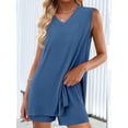 thumbnail image 4 of Women'S 2 Piece Shorts Sets V Neck Long Tank Tops High Waisted Loose Fit Matching Travel Outfits XL, 4 of 8