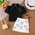 thumbnail image 4 of HAYIMI Toddler Girl Pearl Collar Heart Embroidery Skirt Outfit Sets For Kids Versatile Clothes Sets, 4 of 6