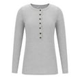 thumbnail image 6 of Diufon Womens Plus Size Sweaters V Neck Button Long Sleeve Blouses Solid Color Pullover Tops, 6 of 6