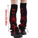 thumbnail image 3 of Punk Grunge Women Knitted Leg Covers with Star Pattern Japanese Sweet Ribbon Bows Leg Warmers Flared Knee Length Socks, 3 of 4
