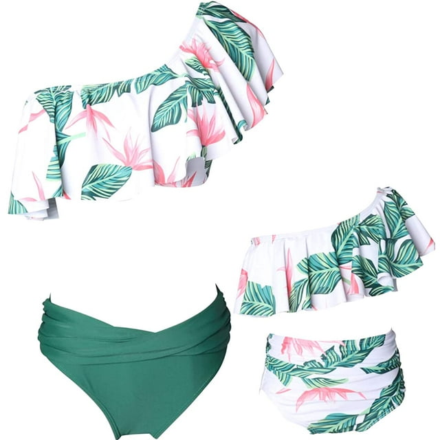 Girls Swimsuit Two Pieces Bikini Set Ruffle Falbala Swimwear Bathing Suits