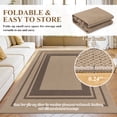 thumbnail image 4 of Washable Rug 6x9 for Bedroom Large Living Room Rug with Rubber Backing Casual Striped Border Throw Carpet Modern Contemporary Area Rug for Dining Room Nursery Entry, 4 of 8