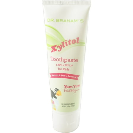 2 Pack - Branam Santé bucco-dentaire Xylitol Toothpaste pour les enfants, Miam miam Bubblegum, 4,2 oz