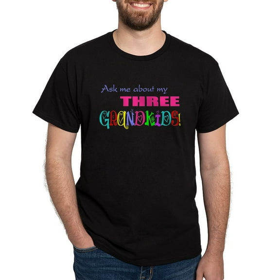 CafePress - Three Grandkids Dark T Shirt - Men's Classic Graphic Cotton T-Shirt