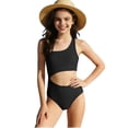 thumbnail image 2 of WOXIHUAN Girls One Piece Swimsuits Spaghetti Strap Cut Out Swim Suit Sleeveless Summer Beach Swimwear Black 14-15Years, 2 of 6