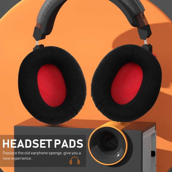 OUNONA Red Sponge Headset Cover, Flannelette and Memory Cotton, Comfortable and Durable, 2Pcs