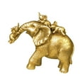 thumbnail image 4 of TISHITA Elephant Statue Desktop Decoration Ornament Artwork Resin Figurine Animal Sculpture for Office Home Bedroom Shelf Living Room A Golden, 4 of 8