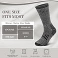 thumbnail image 4 of Loritta Womens Merino Wool Socks Thermal Boot Winter Warm Thick Socks 3 Pairs Size 6-10, 4 of 6