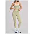 thumbnail image 3 of AEXTO Two Piece Color Block Womens Workout Sets Cross Back Tank Top Matching High Waist Leggings Sets Gym Outfits Activewear, 3 of 5