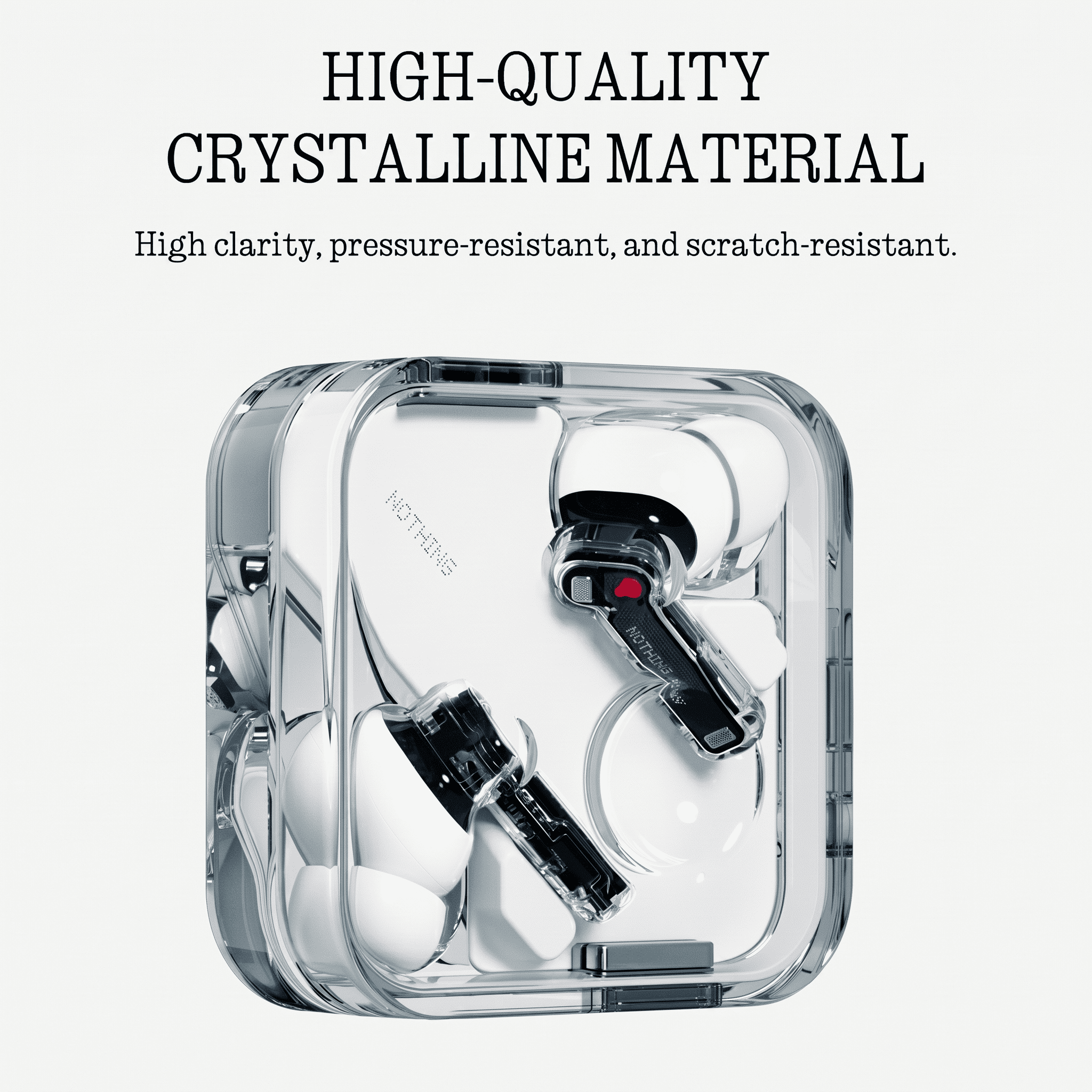 Nothing Ear Wireless Earbuds Bluetooth, 45dB Hybrid Smart ANC Earbuds, 11mm Deep Bass Boost, Hi-Res Audio with LDAC & LHDC 5.0, 6 Mics Call, 40.5H Playtime with Fast Charging Case, ChatGPT Supported