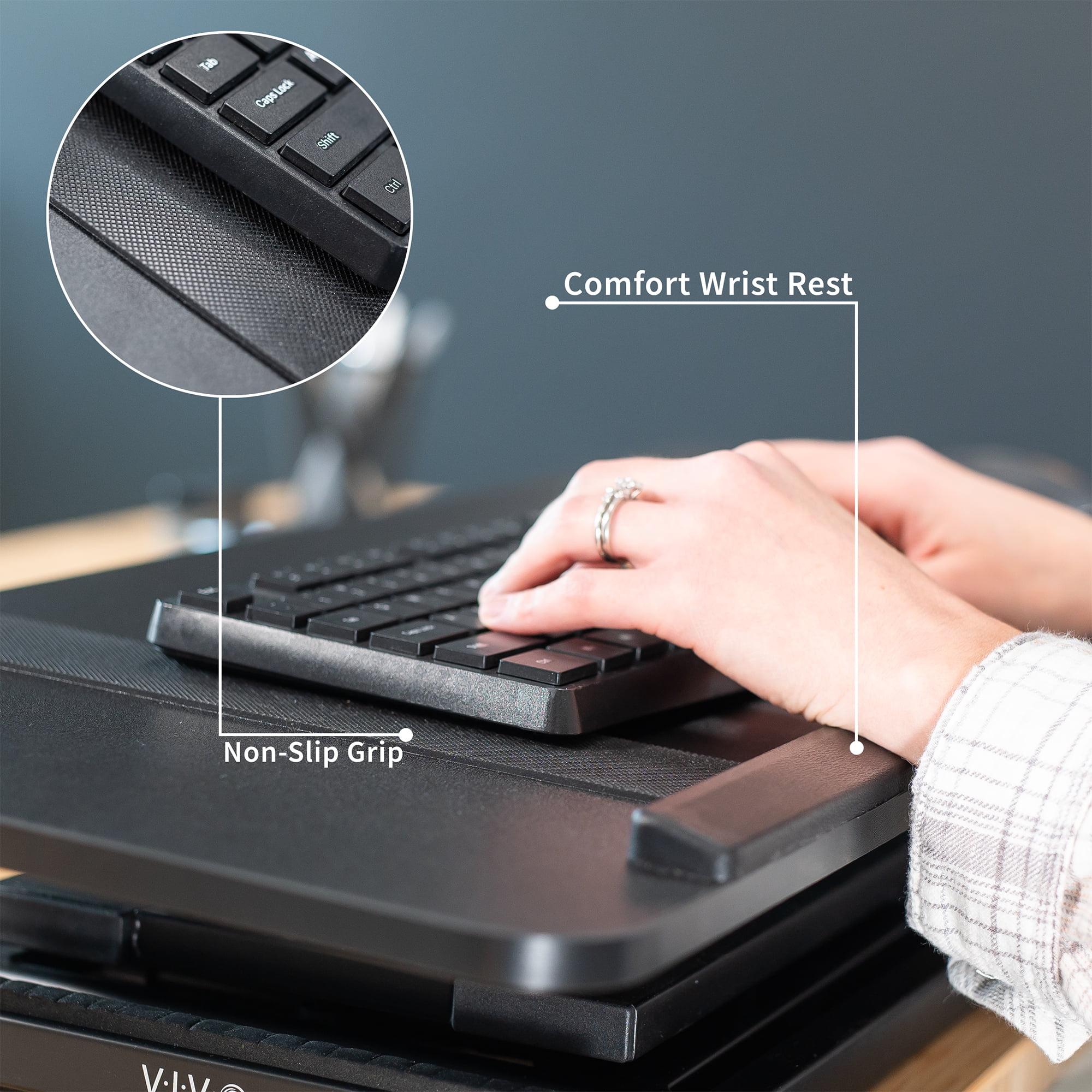VIVO Black 30" Tilting Keyboard Riser