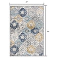 thumbnail image 3 of 2â€™ x 5â€™ Blue Distressed Floral Area Rug, 3 of 8