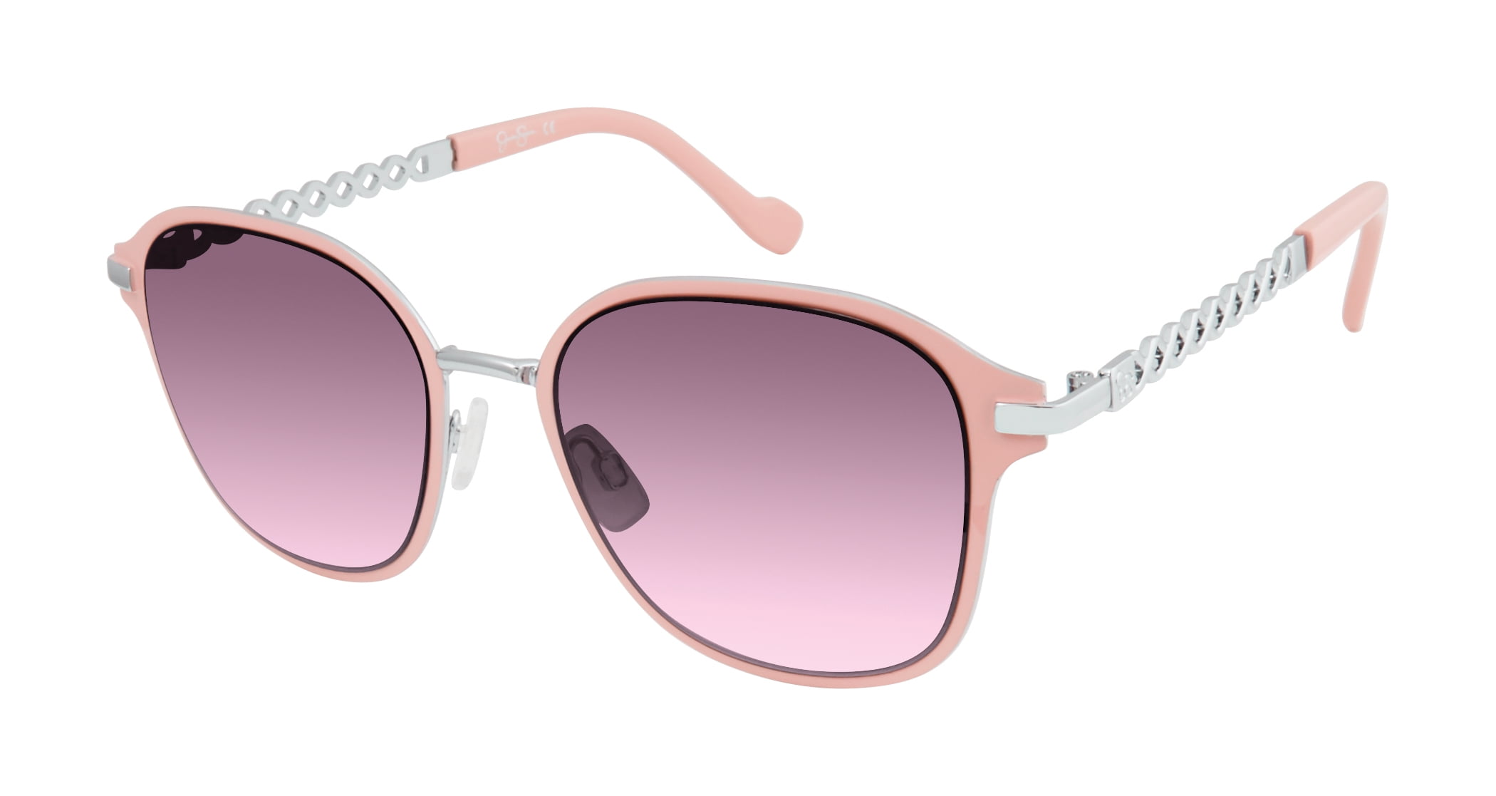 Jessica Simpson Women's Round Metal Sunglasses with Spiral Temple Design \u0026  100% UV Protection, 65 mm - Walmart.com