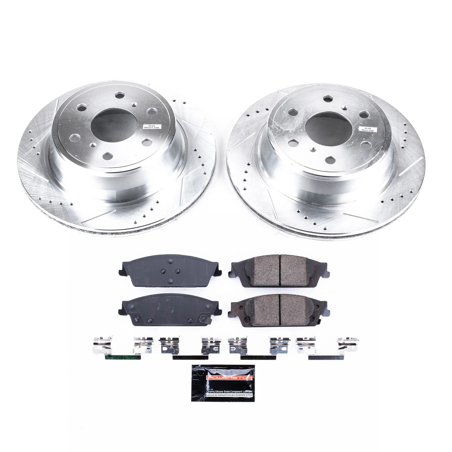PowerStop Rear Z23 Evolution Sport Carbon-Fiber Ceramic Brake Pad and Drilled & Slotted Rotor Kit Fits: CADILLAC CHEVROLET GMC Select Models K6562