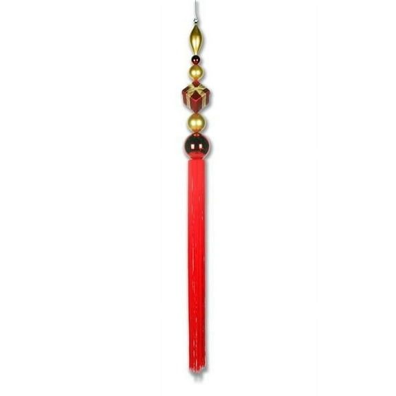 Queens of Christmas ORN-OVS-FIN-67-REGO 67 in. Dangle Ornament, Red & Gold