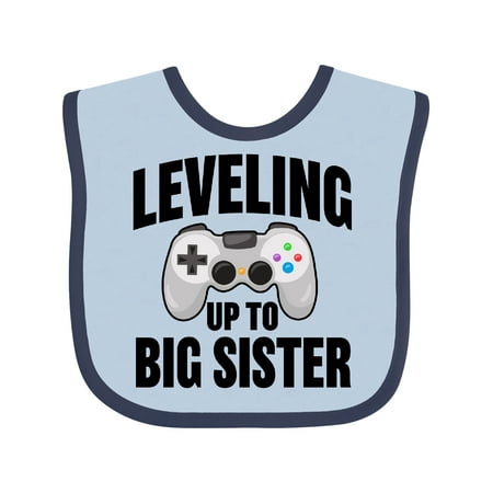 

Inktastic Leveling Up to Big Sister Gift Baby Girl Bib