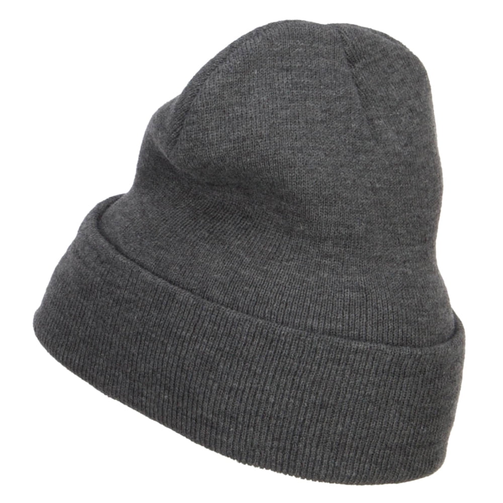Christmas Stocking Stuffers Embroidered Long Beanie - Dk Grey OSFM