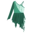 thumbnail image 4 of TTAO Kids Girls Lyrical Ballet Dance Ice Figure Skating Dress Sequins Mesh Splice Dancewear Ballroom Costume Mint Green 14, 4 of 5