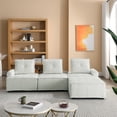 thumbnail image 2 of 99'' Modular Sectional Sofa Couch for Living Room, Modern Tufted L-Shape Sectional Sofa Couch with Convertible Chaise Ottoman,DIY Combination for Office Apartment,White, 2 of 7