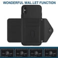 thumbnail image 3 of for iPhone X/XS Slim Case with Card Holders and Strap for Women, iPhone X/XS Phone Case Wallet PU Leather Kickstand RFID Blocking Flip Shockproof Wallet Case - Black, 3 of 11