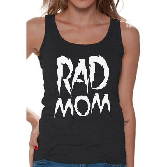 Awkward Styles Women's Rad Mom Funny Graphic Tank Tops White Mothering