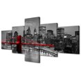 thumbnail image 6 of TISHIRON 5PCS Framed Canvas Wall Art Set,50"x24" New York City Brooklyn Bridge Canvas Art Decor, 6 of 7