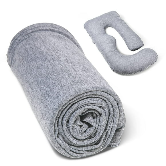 Funda de almohada Momcozy para embarazo en forma de U, 145 x 71 cm