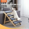 thumbnail image 2 of VEVOR Escaleras de madera para mascotas/escalones para mascotas, escalera de madera plegable 2 en 1 para camas, sofás y coches, escaleras y rampa para perros con 4 escalones para mascotas pequeñas, 2 of 9