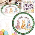 thumbnail image 1 of Round Easter Bunny Welcome Mat for Indoor Use - Absorbent Non Durable Polyester Rug with Cute Rabbit Print Round Shape Ideal for Living Room and Entry 40/60/80 cm, 1 of 6
