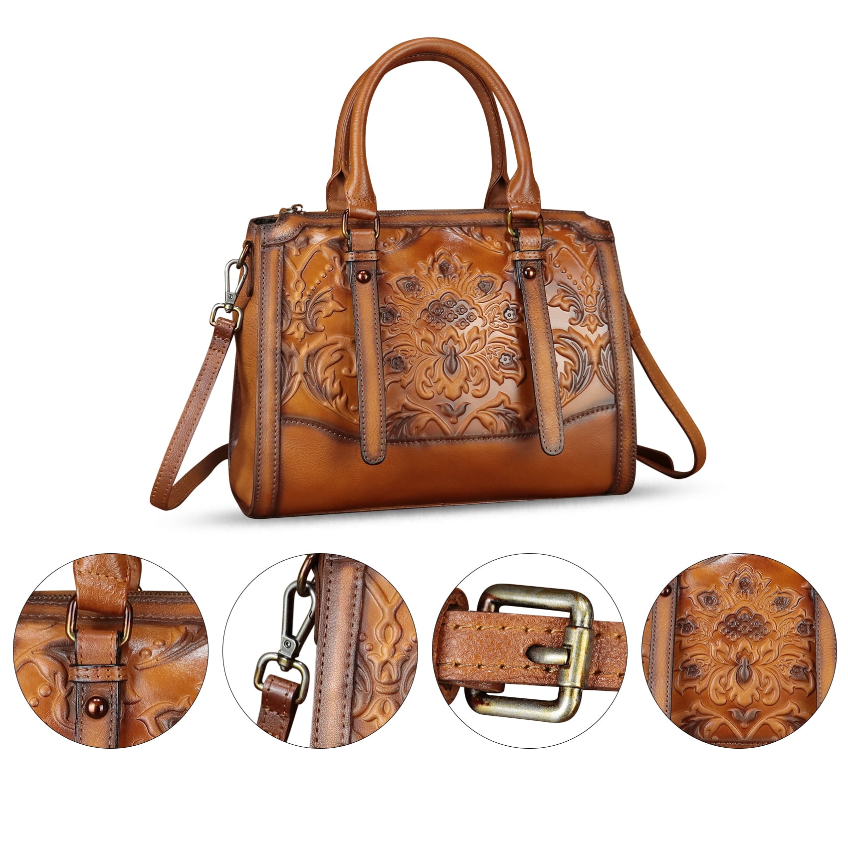 Genuine Leather Purse and Handbag for Women Retro Leather Crossbody Shoulder Bag