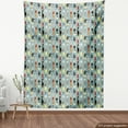 thumbnail image 4 of Ambesonne Animal Print Fabric by the Yard Upholstery, Dogs and Cats Walk by, 5 Yards, Pale Teal and Multicolor, 4 of 5