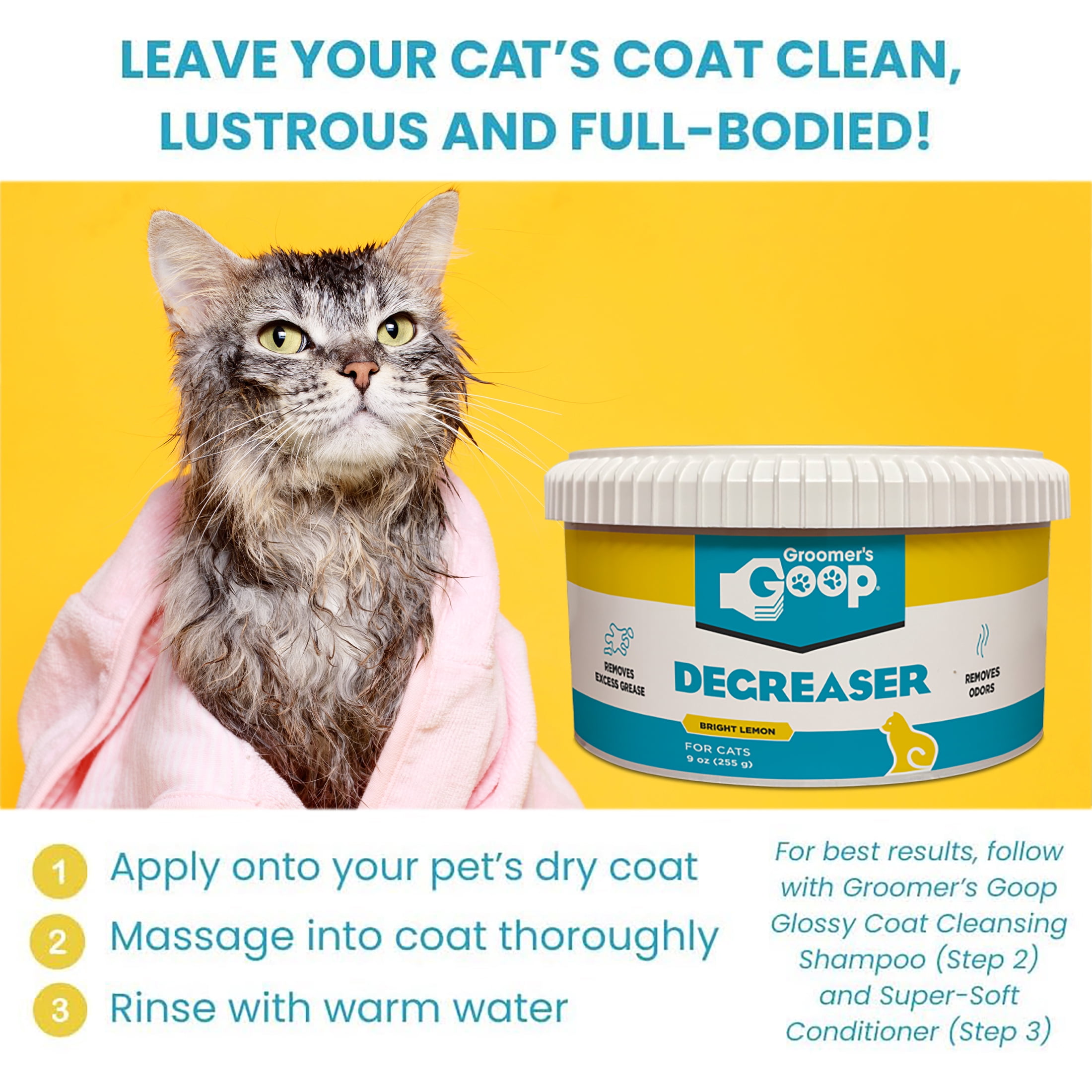 Groomer's Goop Cat Degreaser for Oily Coats, 9 oz