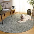 thumbnail image 5 of Safavieh Braided Shelagh Abstract Machine Washable Reversible Area Rug, Green, 5' x 8' Oval, 5 of 15