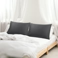 thumbnail image 2 of PiccoCasa Pillowcase Set of 2, Soft Cotton with Zipper Dark Gray King 20"x36", 2 of 7