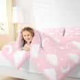 thumbnail image 4 of jejeloiu Kawaii Moon Clouds Queen Comforter Set,Cure Stars Pattern Bedding Comforter Set For Girl Teens Reversible 3pcs, 4 of 8