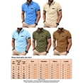 thumbnail image 2 of Frontwalk Men Summer Tops Lapel Neck Polo Shirt Short Sleeve T Shirts Mens Casual T-shirt Button Blouse Blue S, 2 of 2