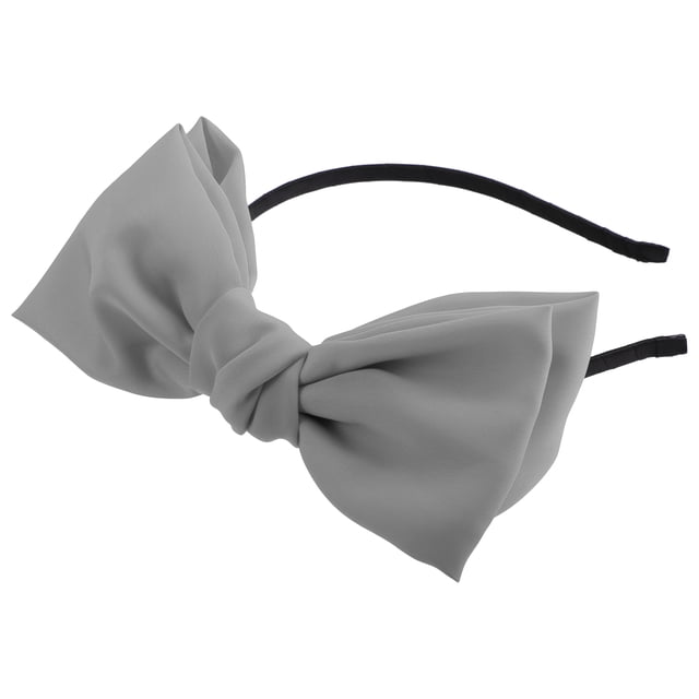 diadema con lazo de satén, diadema de moda para mujer, gris, 0,31 pulgadas de ancho.