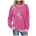 thumbnail image 2 of Nmnitkp Sweatshirt For Women Hoodies Fleece Crewneck Sweaters Casual Tops Comfy Fall Fashion Outfits Winter Clothes 2026 Pink,M, 2 of 6