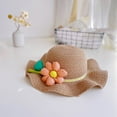 thumbnail image 3 of LNMQLPDBS Baby Girl Straw Hat 2-6 Years Girls Wide Brim Fancy Hat Summer Beach Hats with flower baby gifts for girl Ruffle Edge Sun Protection Hats for Kids holiday vacation cute hat Coffee One Size, 3 of 4