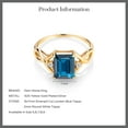 thumbnail image 5 of Gem Stone King 2.75 Ct London Blue Topaz White Topaz 18K Yellow Gold Plated Silver Ring (Size 8), 5 of 5