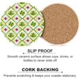 thumbnail image 5 of GZHJMY 6Pcs Round Geometric Pattern with Frogs Ceramic Coasters with Cork-Backed for Coffee Drink, Cup Mat Absorbent Stone Coasters, 5 of 5