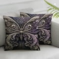 thumbnail image 3 of Creowell Purple Butterfly Pattern Decorative Set of 2  Throw Pillow Cover Cushion Cover Modern Pillow Cover White, 3 of 7