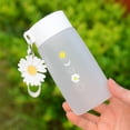 thumbnail image 2 of Botella de agua 500ml Taza de té de viaje escarchada Botella de plástico portátil de flores para beber, girasol Inevent HA004029-02, 2 of 2